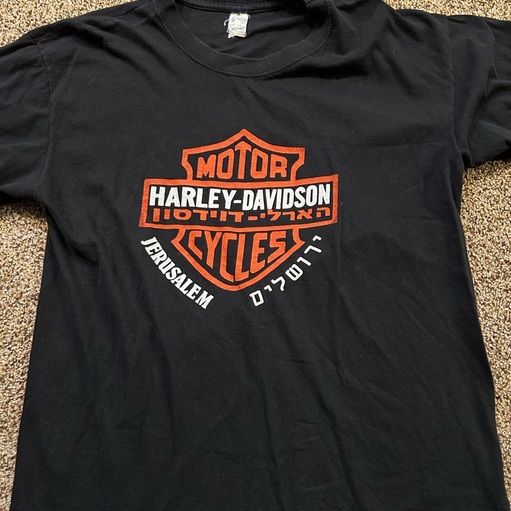 Harley-Davidson Black T-Shirt with Iconic Logo Short Sleeve